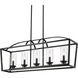 Mercer 5 Light 38 inch Matte Black Linear Pendant Ceiling Light